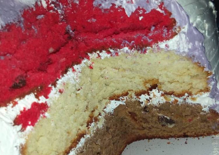 Step-by-Step Guide to Prepare Quick Red velvet, chocolate and normal birthday cake