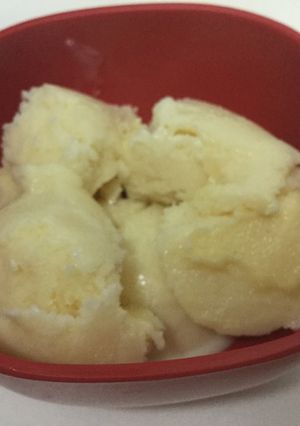 A picture of 2 ingredient Lemon Sorbet.