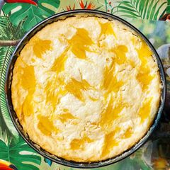 Mango lime cheesecake A picture of Mango lime cheesecake.