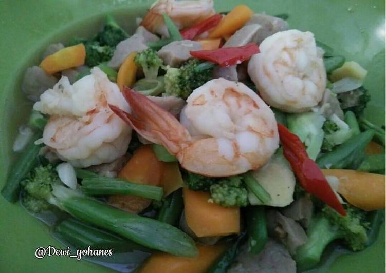 Resep Vegetables mix prawn, Bisa Manjain Lidah