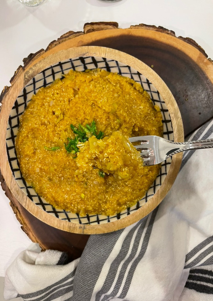 Una foto de Risotto de quinoa con calabaza y puerro