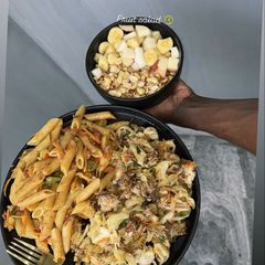 A picture of Stir-Fried Penne Pasta with Fish Sauce.