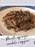 Pennette asparagi, mandorle e capperi