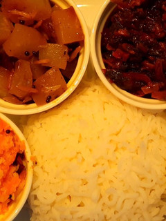 A picture of My lunch…Kerala style menu.