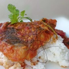 A picture of Halibut Fish Curry.