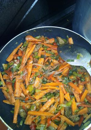 A picture of Shredded beef sauce.