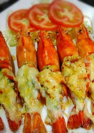 รูปของ กุ้งแม่น้ำโขมอบชีส