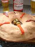 Pizza roscón ternera con Salsa golf