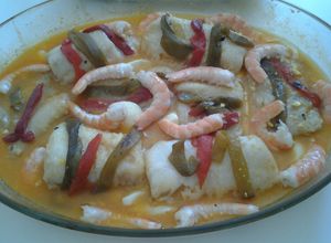 Una foto de Cogotes de merluza en salsa