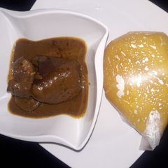 Starch and banga soup A picture of Starch and banga soup.