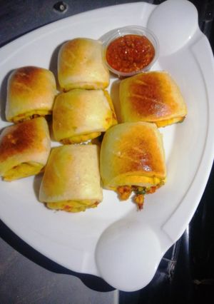 Scrambled egg rolls ainihin hoton girkin