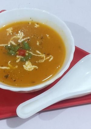 A picture of Carrot & tomato soup.