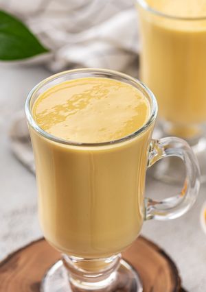 A picture of Restaurant Style Mango Lassi (two ingredient).
