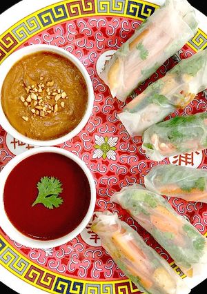 A picture of Vietnamese Style Vegetarian Spring Rolls.