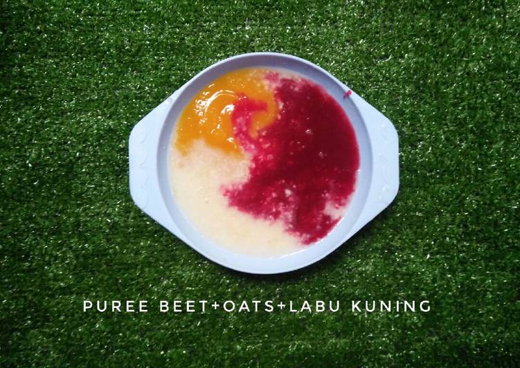 MPASI puree beet+oat+labu kuning