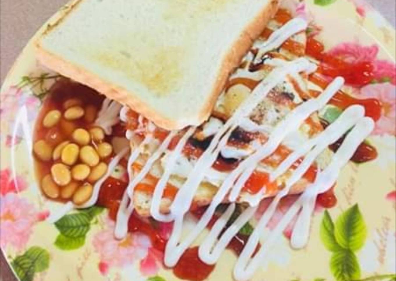 Roti dengan telur kocok 😂😂