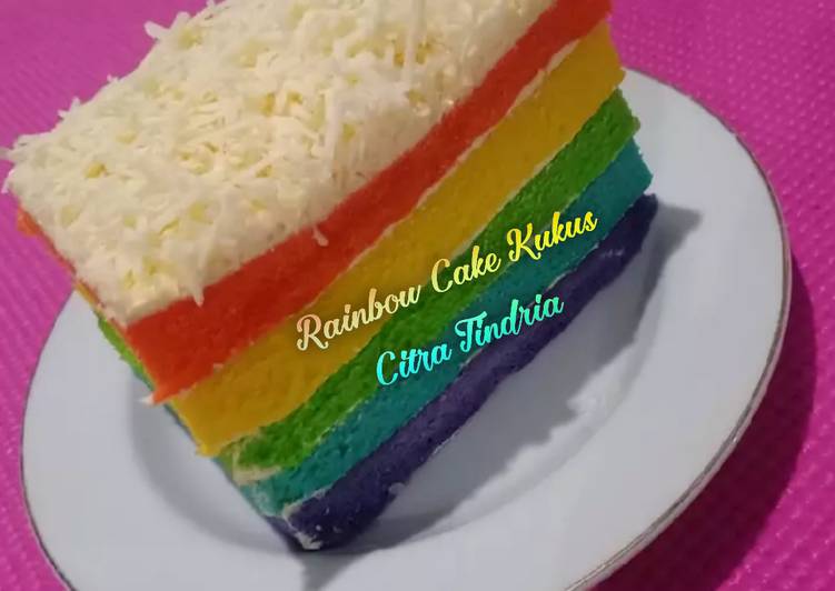 Rainbow Cake kukus (bolu kukus pelangi)