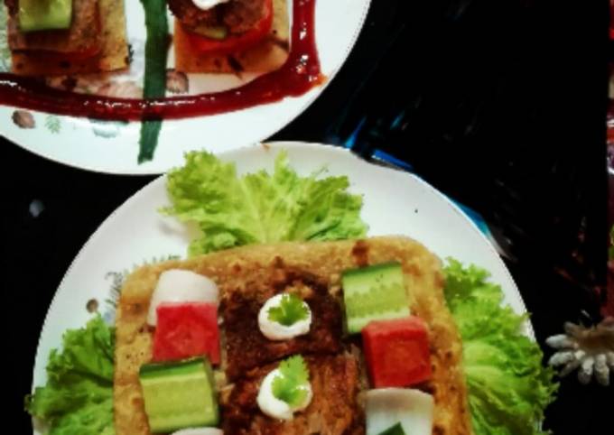Beef Boti Pratha Square Recipe