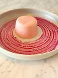 Panna Cotta de framboesa com doce de mirtilos