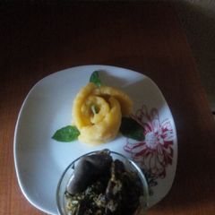 A picture of Rose Eba and Veggie Soup.
