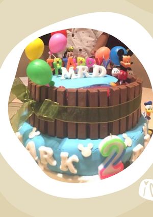 Foto resep Birthday Cake (Japanese cheese n choco Birthday cake)