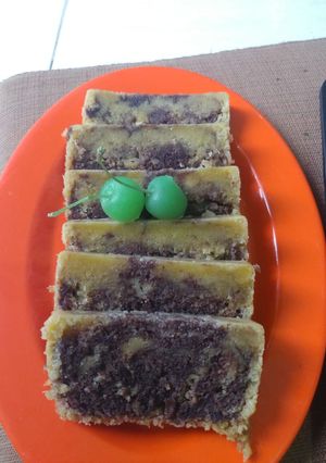 Foto resep Zebra cake with glaze
