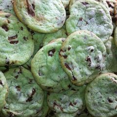 A picture of Vickys St Patricks Day Minty Green Cookies GF DF EF SF NF.