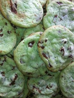 A picture of Vickys St Patricks Day Minty Green Cookies GF DF EF SF NF.