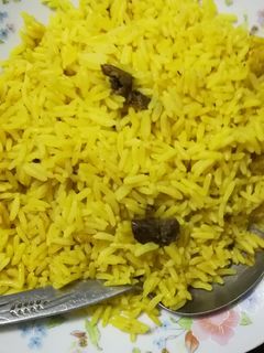 صورة لوصفة أرز بسمتي اصفر بالكبد والقوانص
