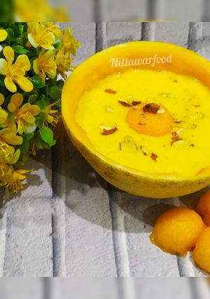 A picture of Muskmelon pudding.