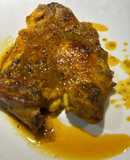 Pollo con vino blanco al horno