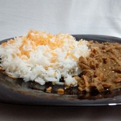 A picture of Carrot Rice & beef stripes.