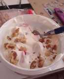 Yogur con... Fresas, plátano y nueces