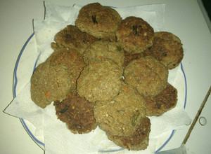 Una foto de Hamburguesas de arroz sobrante con harina integral