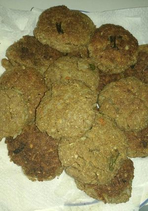 Una foto de Hamburguesas de arroz sobrante con harina integral