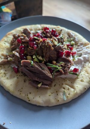 A picture of Middle-Eastern Lamb Flatbreads.