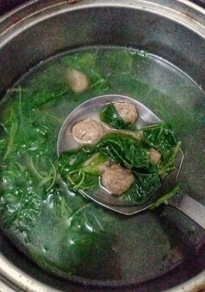 Foto resep Sup Bayam Baso Kuah Baso