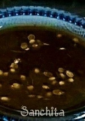 A picture of Tamarind Dates Saunth Chutney /Sauce.