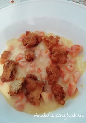 Sárgarépa főzelék csirkemell falatkákkal 🌺 recept fotója