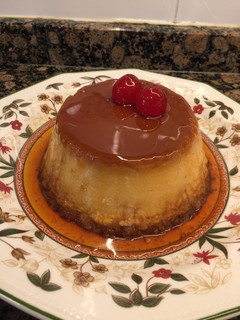 Una foto de Flan de leche de coco y queso mascarpone