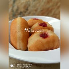 Jam filled doughnuts A picture of Jam filled doughnuts.