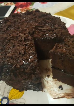 A picture of Egg less Chocolate Cake(without oven).
