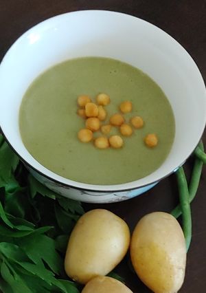 Zöldbab krémleves recept fotója