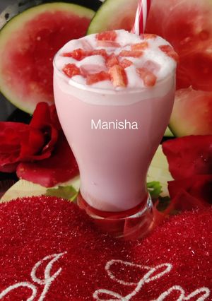 A picture of Mohobbat ka Sharbat(Rose watermelon juice).