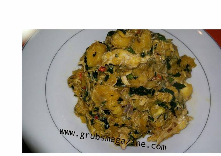 Porridge Yam with Smoked Fish