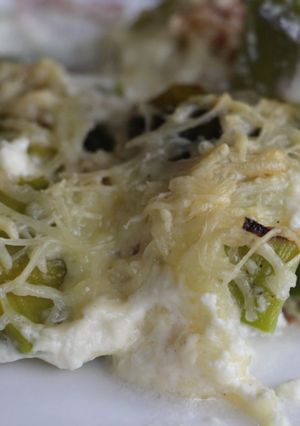 Une photo de Gratin de poireau au jambon de pays