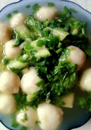 Foto resep Sup sawi putih bakso ikan