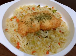 Foto resep Butter Rice Simple & Ikan Dori Goreng Anak 1 Tahun+