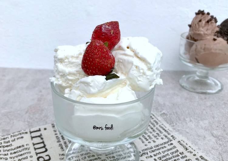 Cara Gampang Membuat Vanilla Ice Cream Super lembut, cuma 2 bahan yang Lezat Sekali