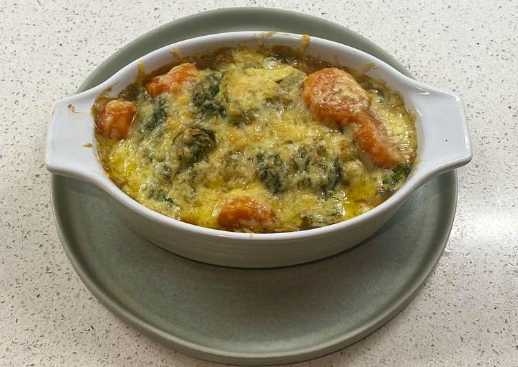Recipe of Homemade Japanese spinach and aubergine curry rice gratin